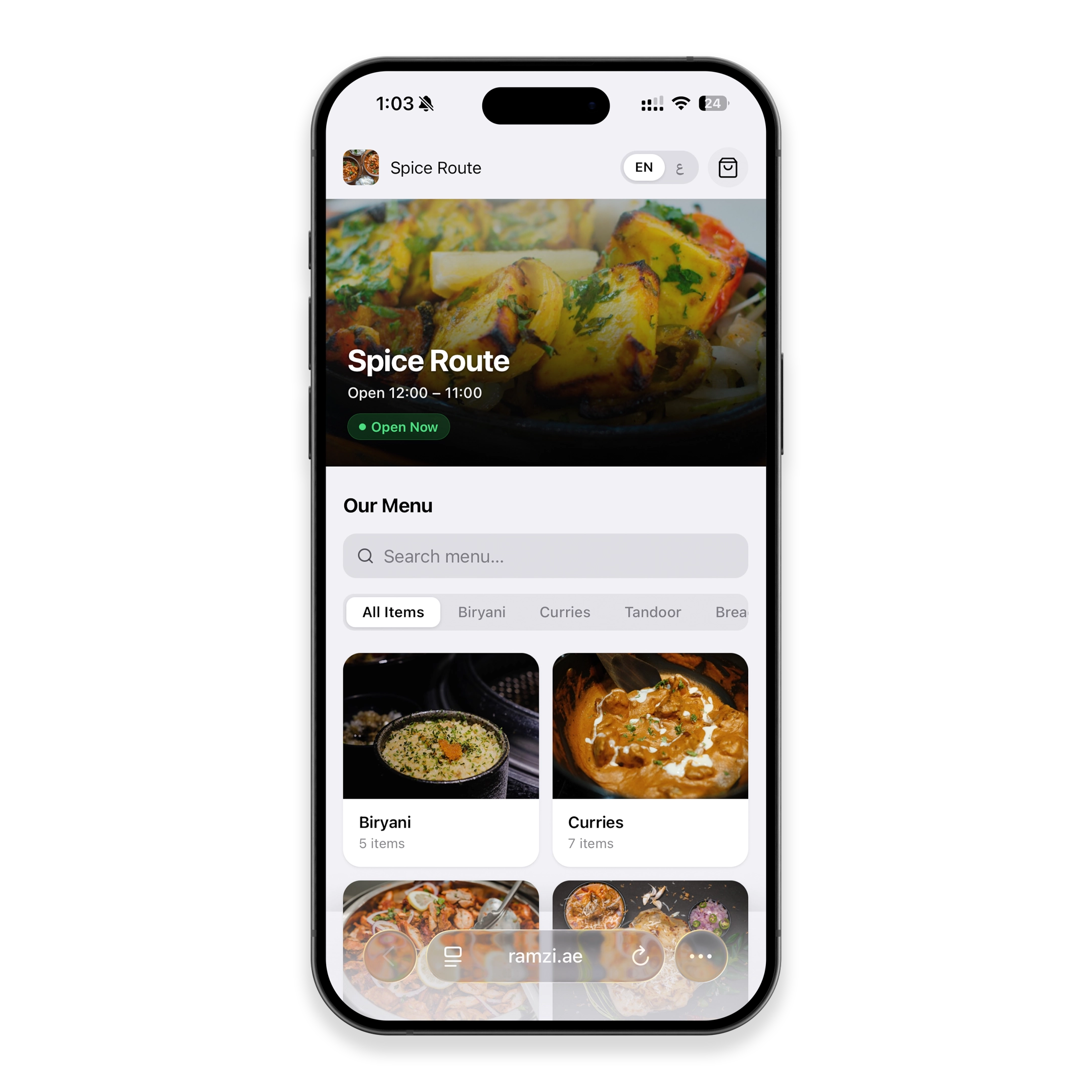Menu preview